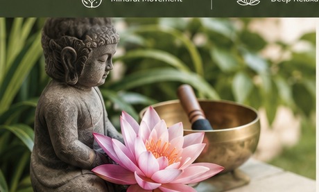 Lotus flower and singing bowl